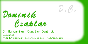 dominik csaplar business card